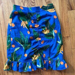 Farm Rio x Anthropologie (XXS) Blue Banana Skirt